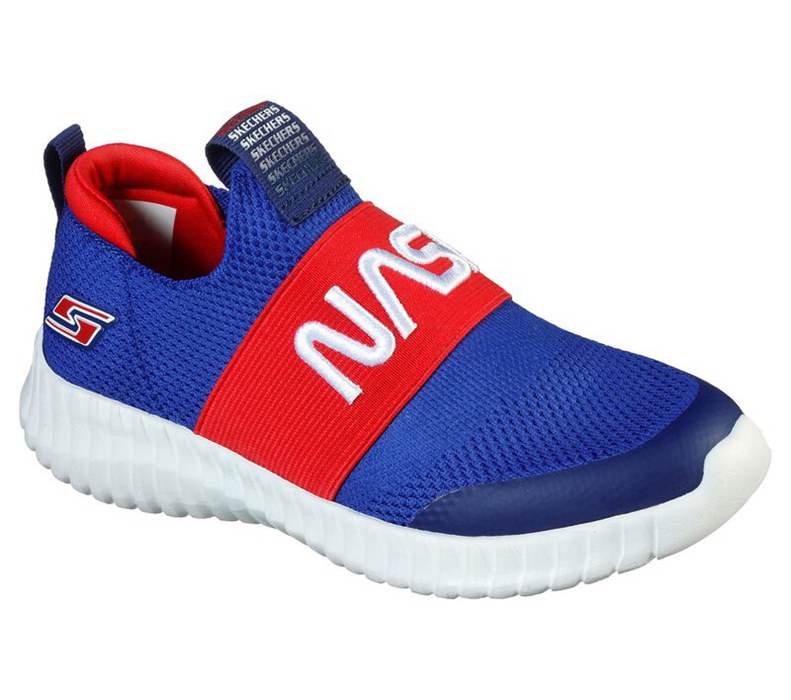 Skechers Nasa: Elite Flex - Retro Rocket - Boys Slip On Shoes Blue/Red [AU-DS7167]